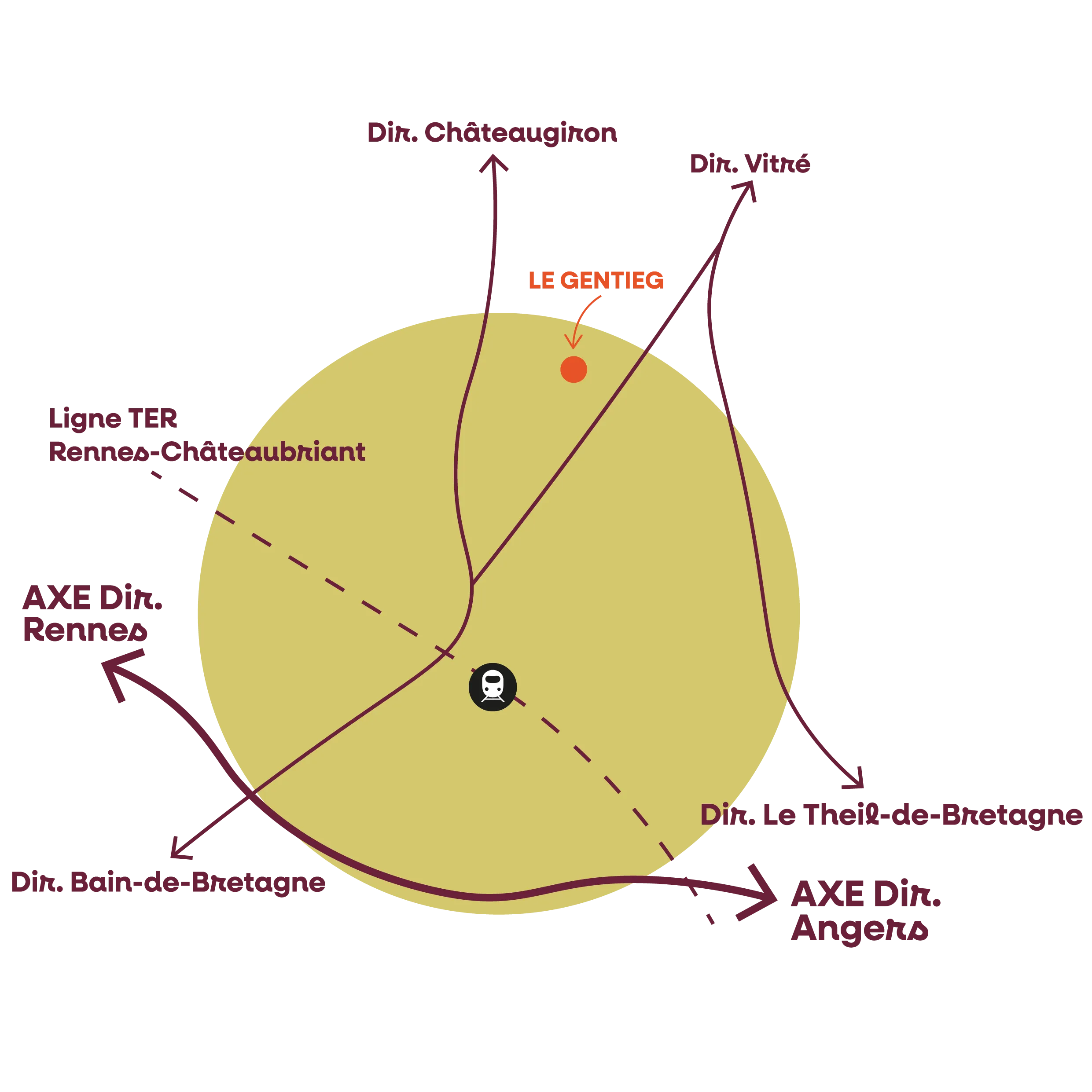 Carte de Janzé, lieu du banquet de la Tablée de la Roche aux Fées